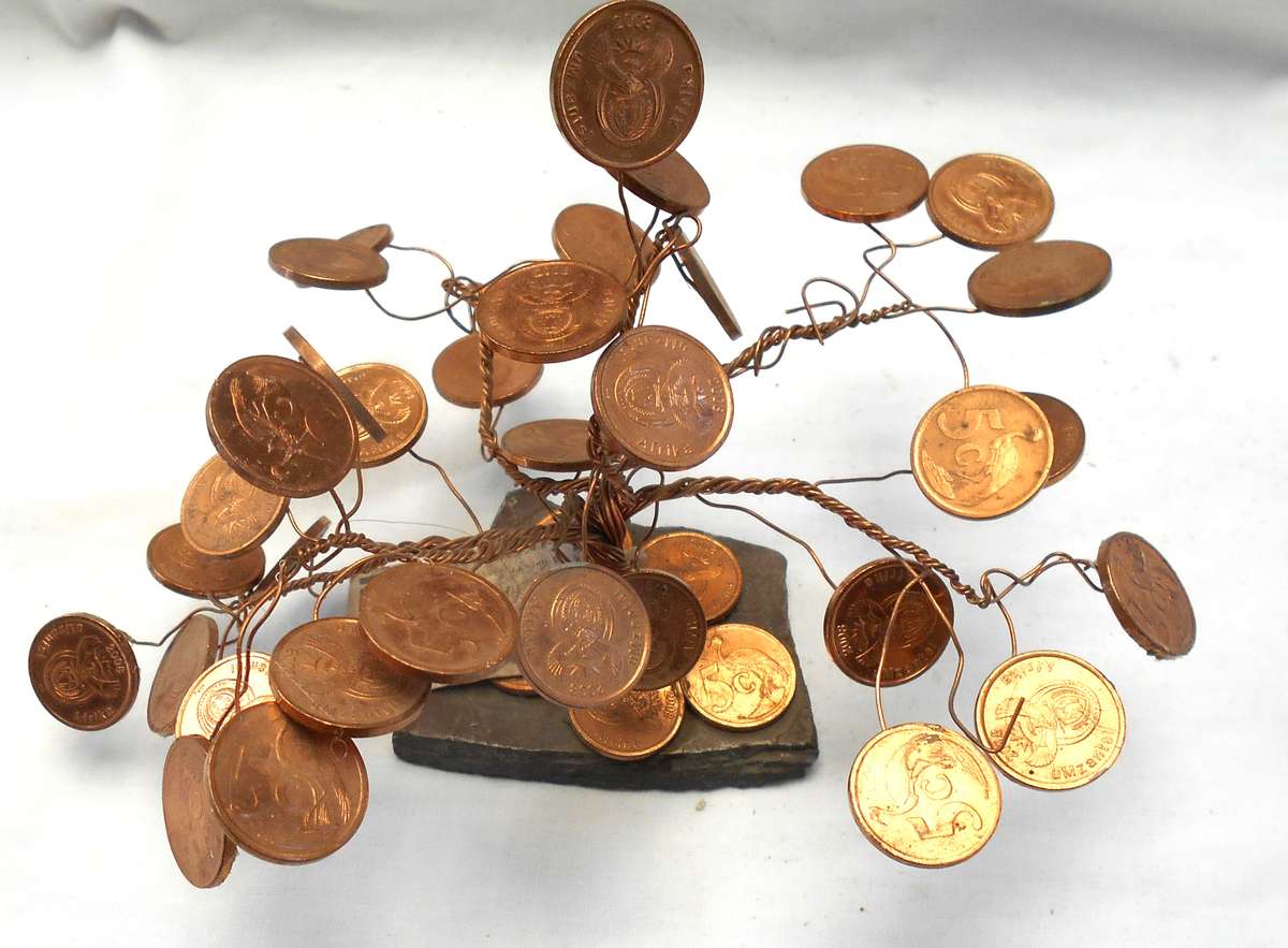 STUNNING SOUTH AFRICAN 5 CENT MONEY TREE CIRCA 2008