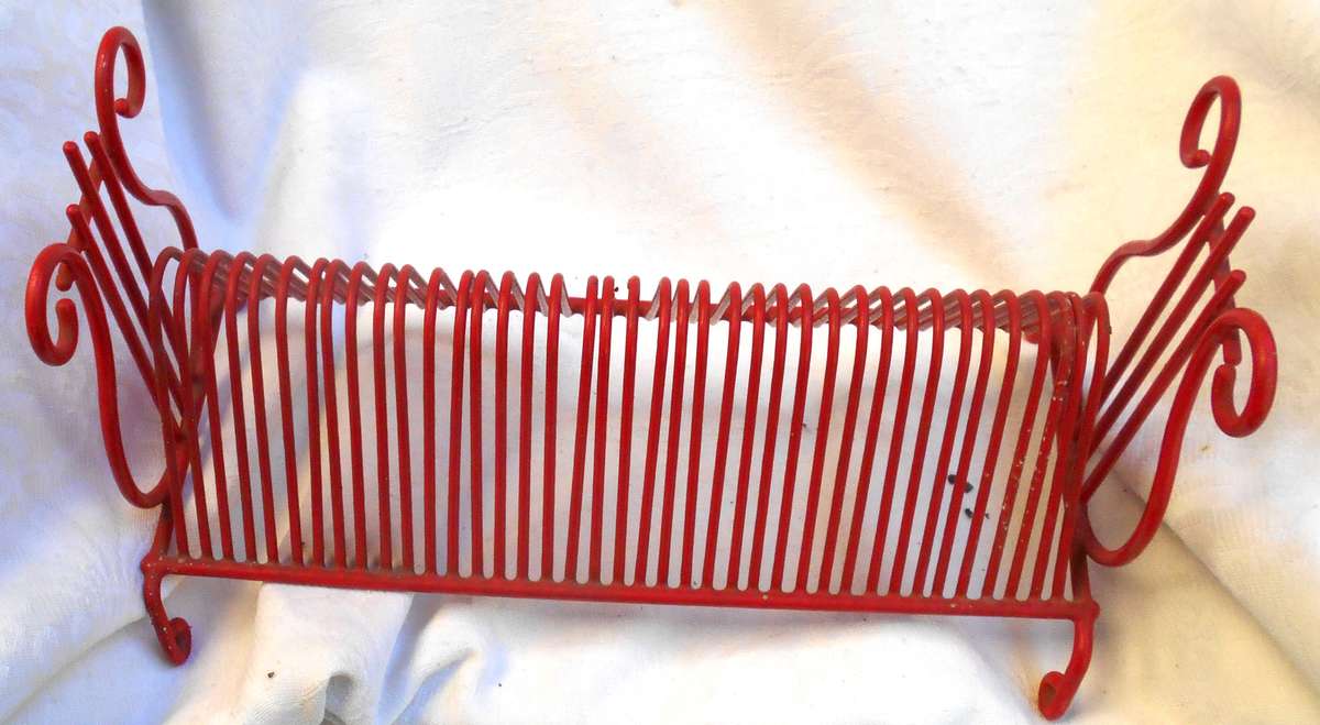 THREE VINTAGE ART DECO STYLE VINYL RECORD STAND- 2 RED & 1 BLACK