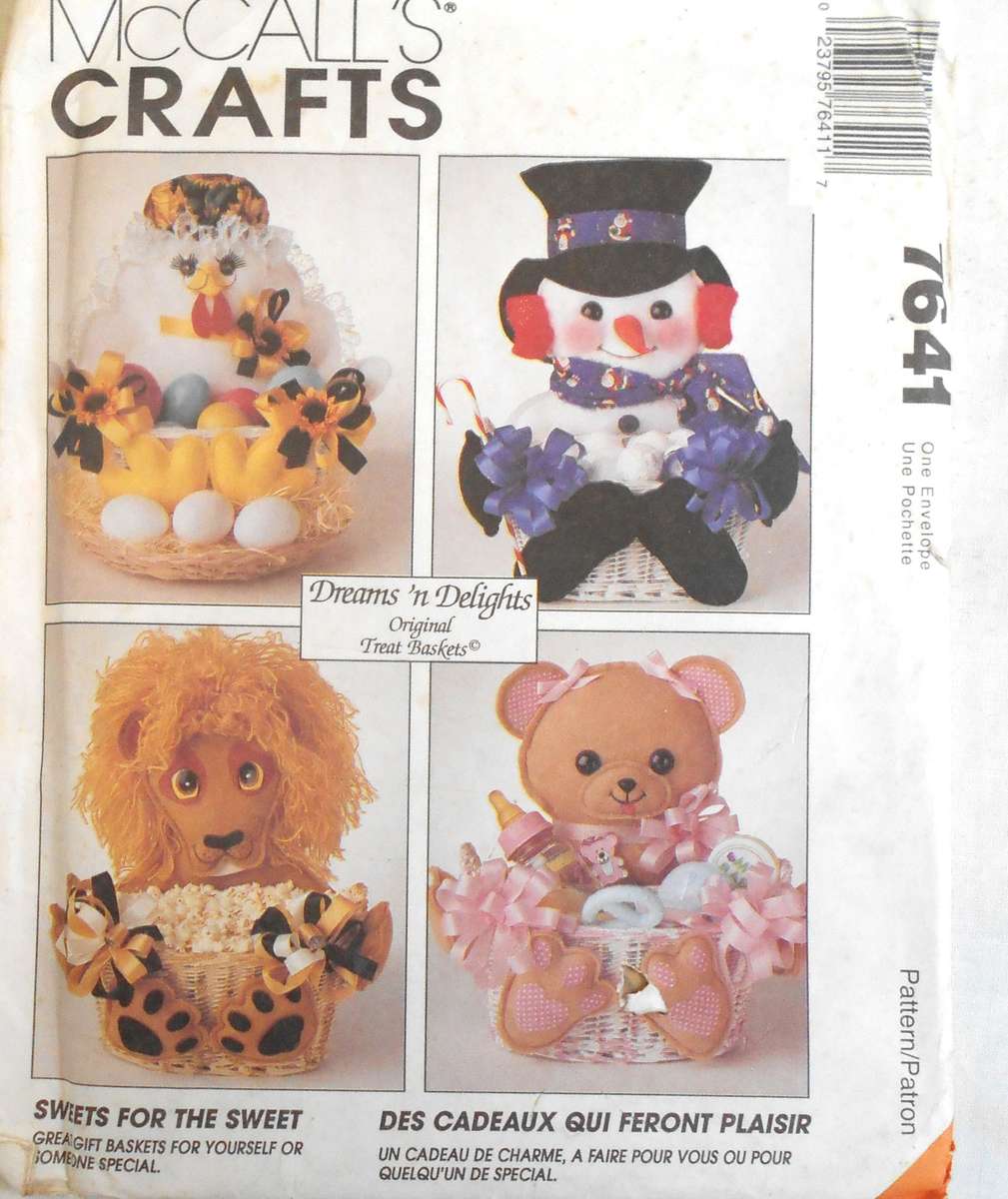 McCALLS CRAFT 7641 SWEET BASKETS COMPLETE-UNCUT-F/FOLDED