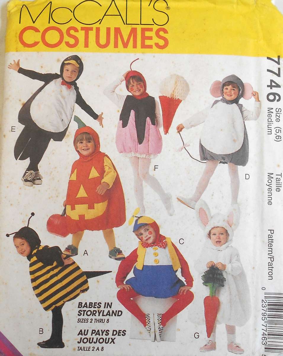 McCALLS COSTUMES 7746 BABES IN STORYLAND COSTUMES SIZE M 5-6 YEARS COMPLETE-UNCUT-F/FOLDED