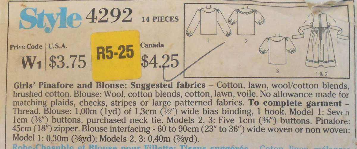 STYLE 4483 SHIRT DRESS OR SHIRT SIZE 8-10-12 COMPLETE - CUT TO 12