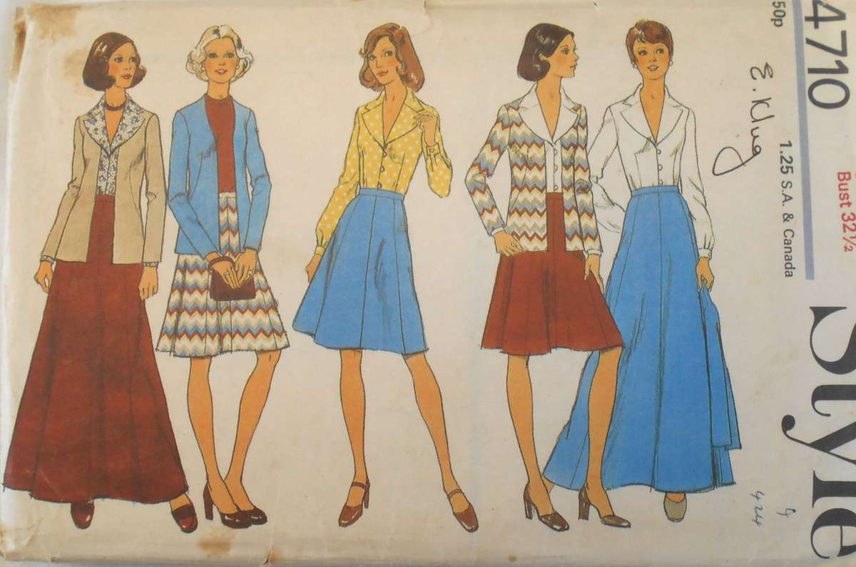 VINTAGE STYLE 4710 SKIRT-CARDIGAN-BLOUSE SIZE 10 BUST 32 1/2 COMPLETE