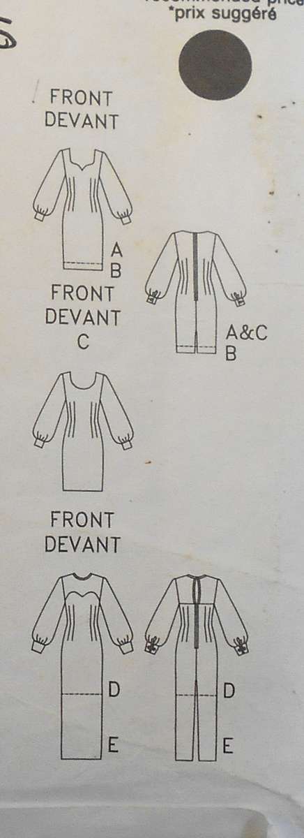 BUTTERICK 6402 STUNNING DRESS WITH SHEER YOKE & SLEEVES SIZE 14-16-18 COMPLETE-CUT TO 18