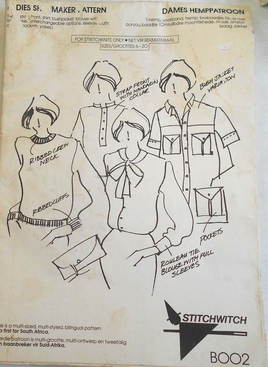 STITCHWITH B002 LADIES SHIRTMAKER PATTERN SIZES 6-20