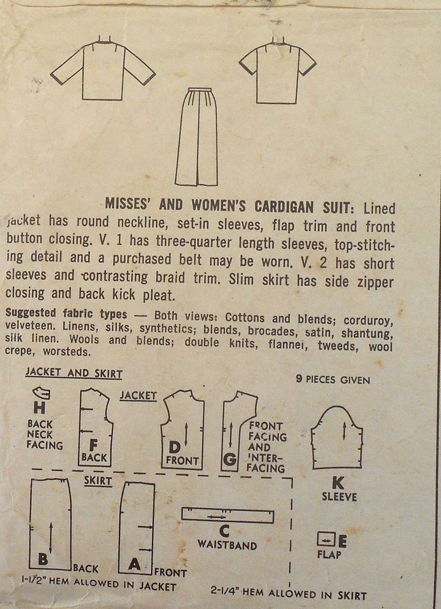 SIMPLICITY 4554 WOMAN'S CARDIGAN SUIT SIZE 18 BUST 38 COMPLETE
