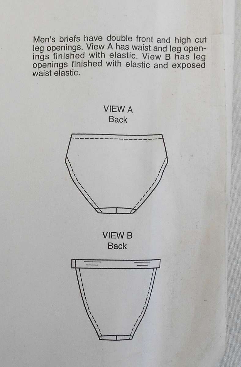 KWIK SEW 2224 MEN'S BRIEFS SIZES S-M-L-XL (28-42) COMPLETE-UNCUT-F/FOLDED