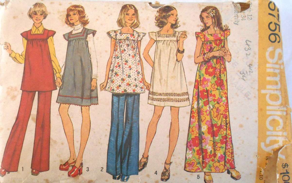 SIMPLICITY 5756 MATERNITY DRESS-TUNIC-PANTS SIZE 12 YEARS BUST 34 COMPLETE