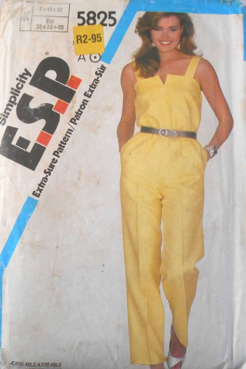 SIMPLICITY 5825 JUMPSUIT SIZE 8-10-12 COMPLETE-OLD WATERMARKS