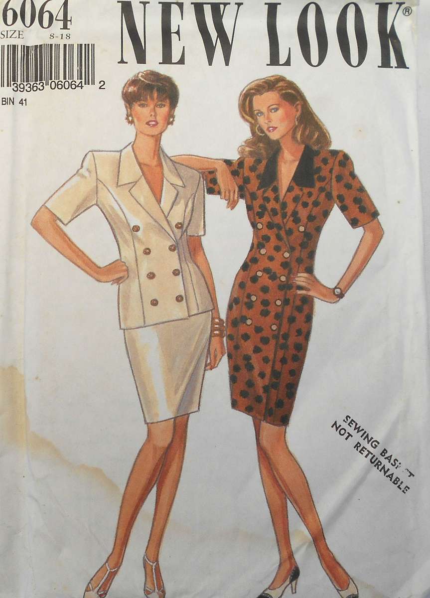 NEW LOOK 6064 TWO PIECE OR ONE-PIECE DRESS SIZE 8-18 COMPLETEUNCUT-F/FOLDED