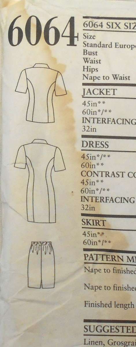 NEW LOOK 6064 TWO PIECE OR ONE-PIECE DRESS SIZE 8-18 COMPLETEUNCUT-F/FOLDED