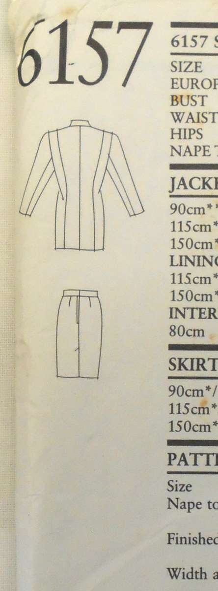 NEW LOOK 6157 LONG JACKET & STRAIGHT SKIRT SIZE 8-18 COMPLETE-UNCUT-F/FOLDED