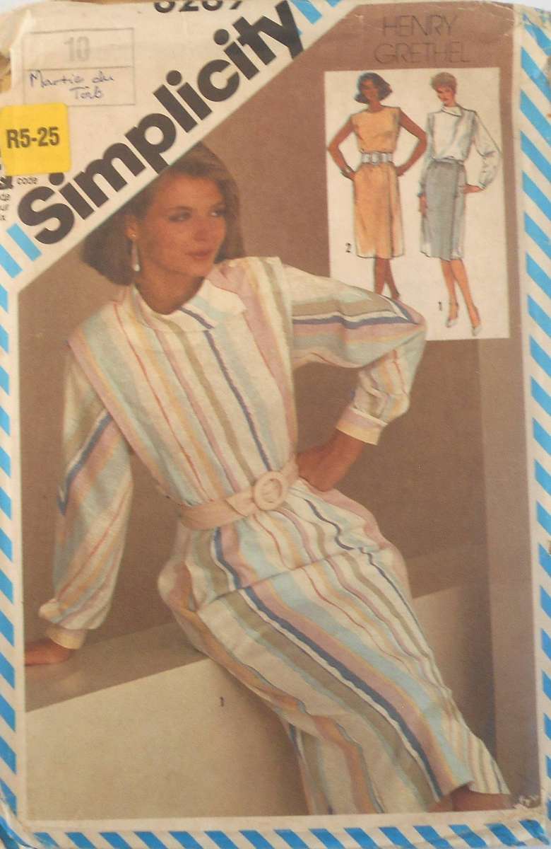 SIMPLICITY 6269 TWO PIECE DRESS WITH SLEEVE VARIATIONS SIZE 10 COMPLETE