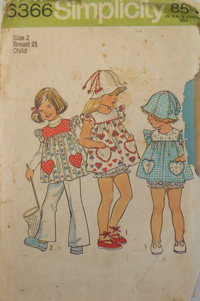 SIMPLICITY 6366 GIRLS TOP-HAT & PANTIES SIZE 2 YEARS BREAST 21 COMPLETE