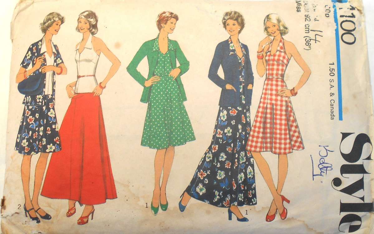 VINTAGE STYLE 1100SKIRT-CARDIGAN-TOP SIZE 14 COMPLETE