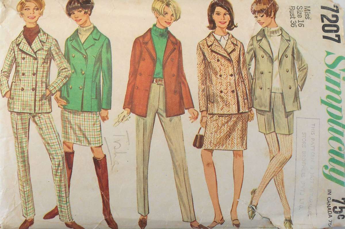 SIMPLICITY 7207-JACKET-SKIRT-PANTS SIZE 16 BUST 36" COMPLETE