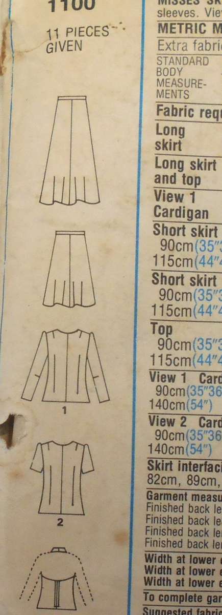 VINTAGE STYLE 1100SKIRT-CARDIGAN-TOP SIZE 14 COMPLETE