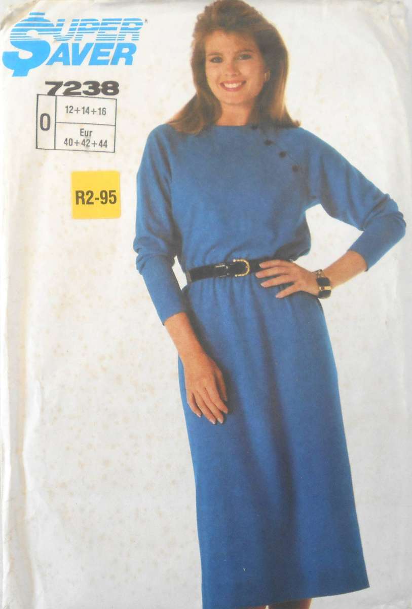 SIMPLICITY 7238 EASY TO SEW DRESS FOR KNITS SIZE 12-14-16 COMPLETE-CUT TO 16