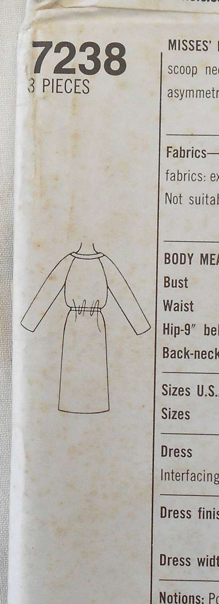 SIMPLICITY 7238 EASY TO SEW DRESS FOR KNITS SIZE 12-14-16 COMPLETE-CUT TO 16