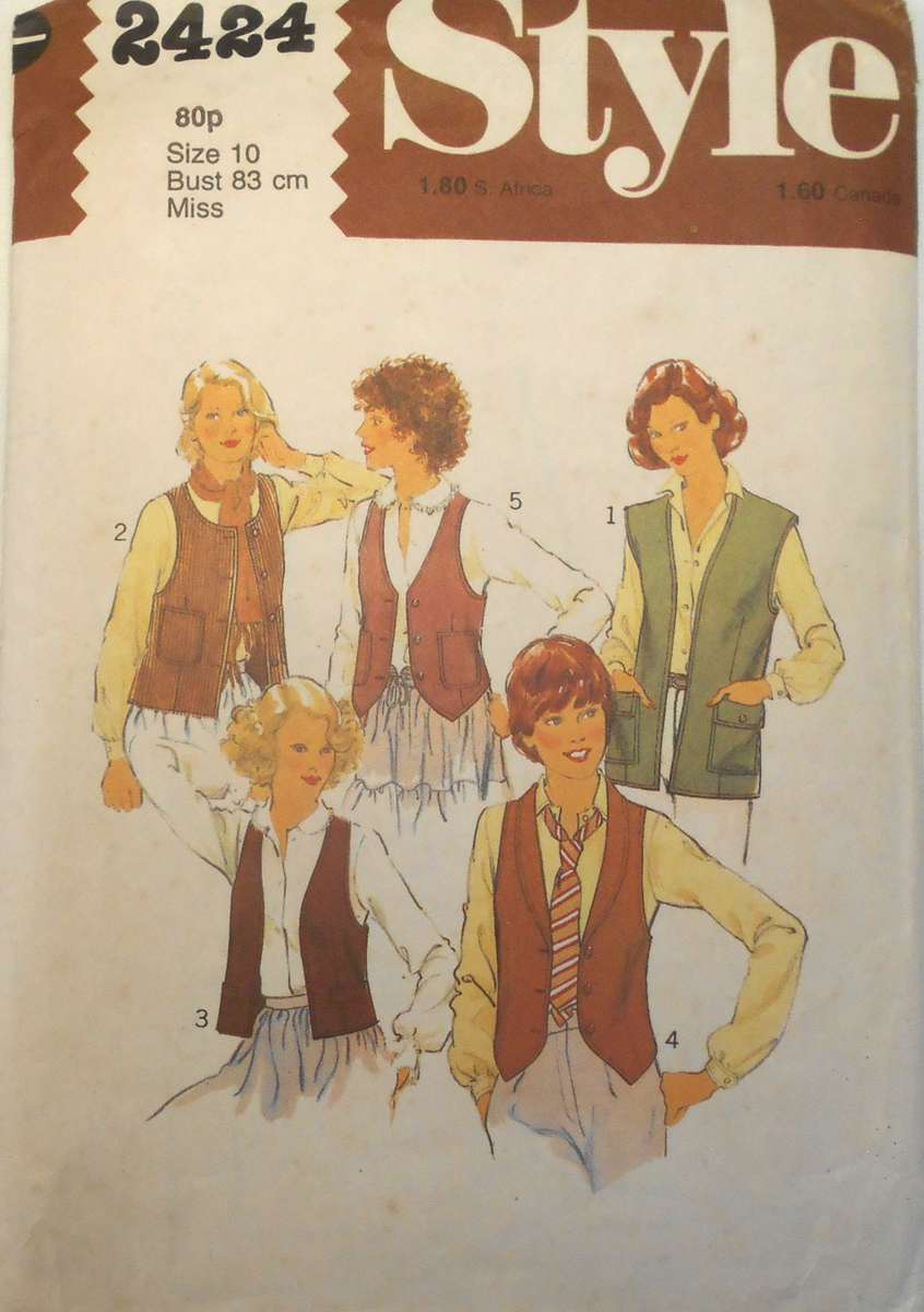 STYLE 2424 SET OF WIASTCOATS SIZE 10 BUST 83 CM COMPLETE