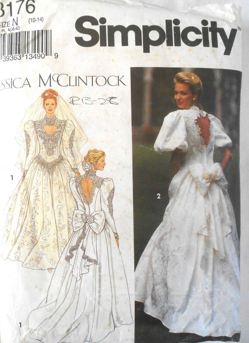 SIMPLICITY 8176 BRIDAL DRESSP SIZE 10-12-14 COMPLETE-CUT TO 14