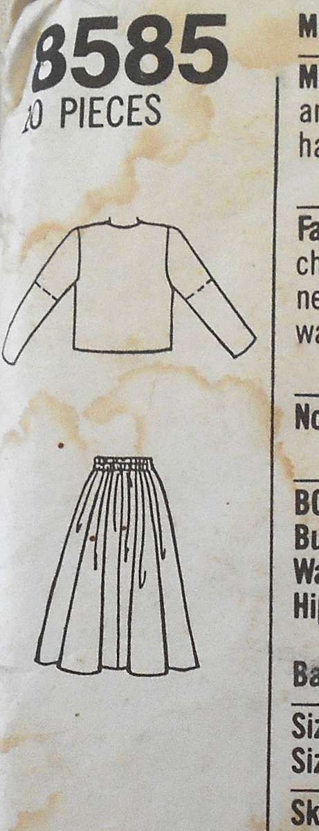 SIMPLICITY 8585 SKIRT & TOP SIZE 18-18 COMPLETE-CUT TO 12/14