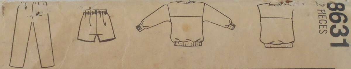 SIMPLICITY 8631 UNISEX LOOSE-FITTING TOP WITH/OUT SLEEVES-PULL ON PANTS-SHORTS SIZE M 14-16 COMPLETE