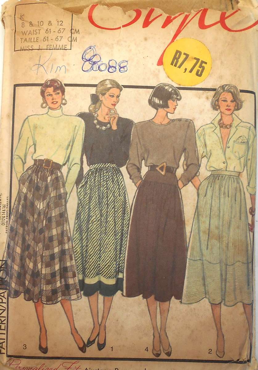 STYLE 4781 SET OF SKIRTS SIZE 8-10-12 COMPLETE-CUT TO 12