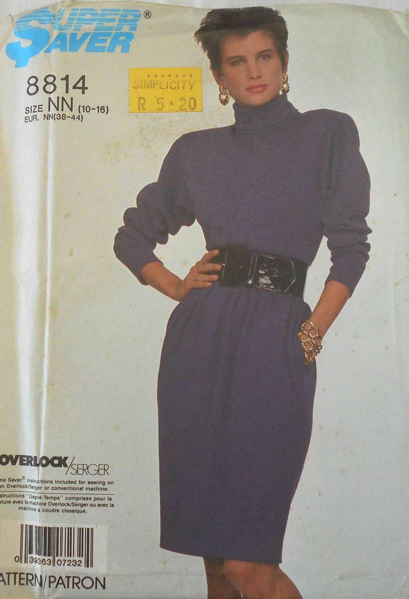 SIMPLICITY 8814 EASY TO SEW DRESS SIZE 10-18 COMPLETE-PART CUT TO 16