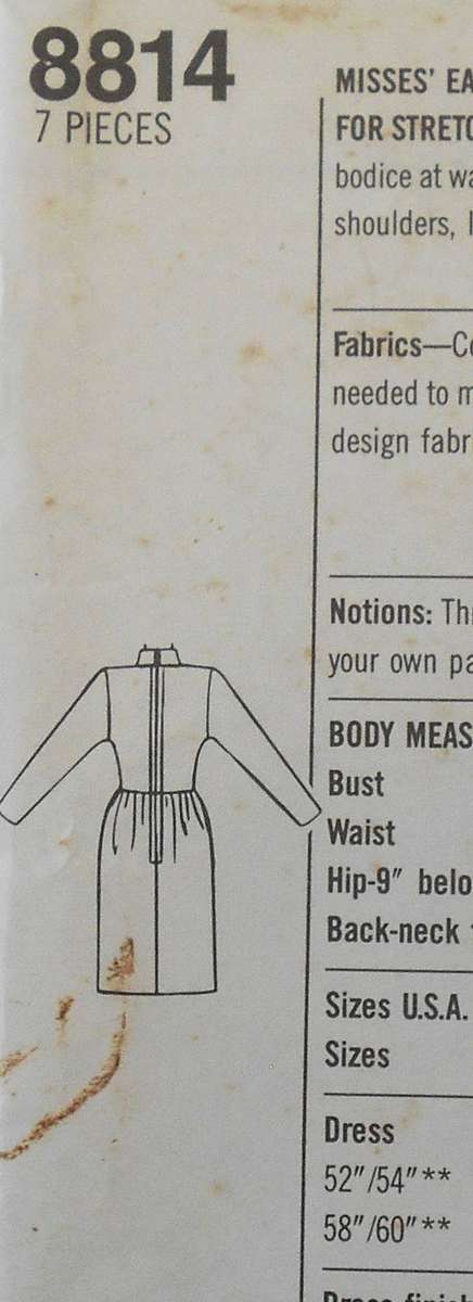 SIMPLICITY 8814 EASY TO SEW DRESS SIZE 10-18 COMPLETE-PART CUT TO 16