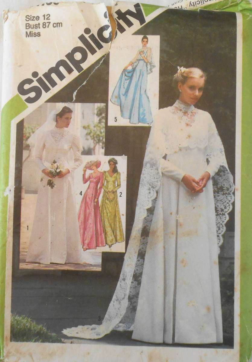 SIMPLICITY 9846 BRIDES OR BRIDEMAID DRESS & CAPELET SIZE 12 BUST 87 CM COMPLETE-UNCUT-F/FOLDED