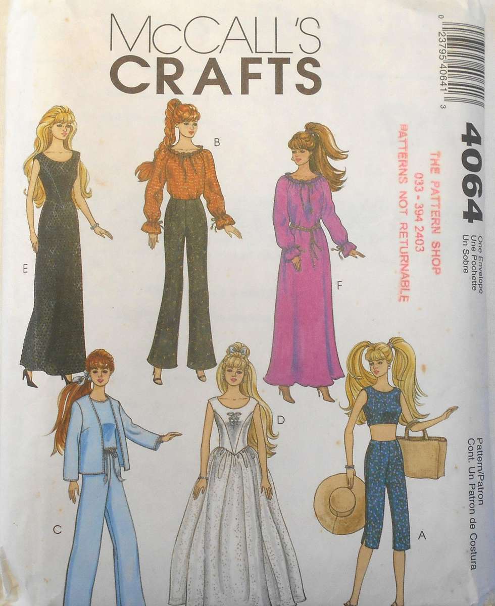 McCALLS CRAFTS 4064 11 1/2" DOLLS CLOTHES-COMPLETE