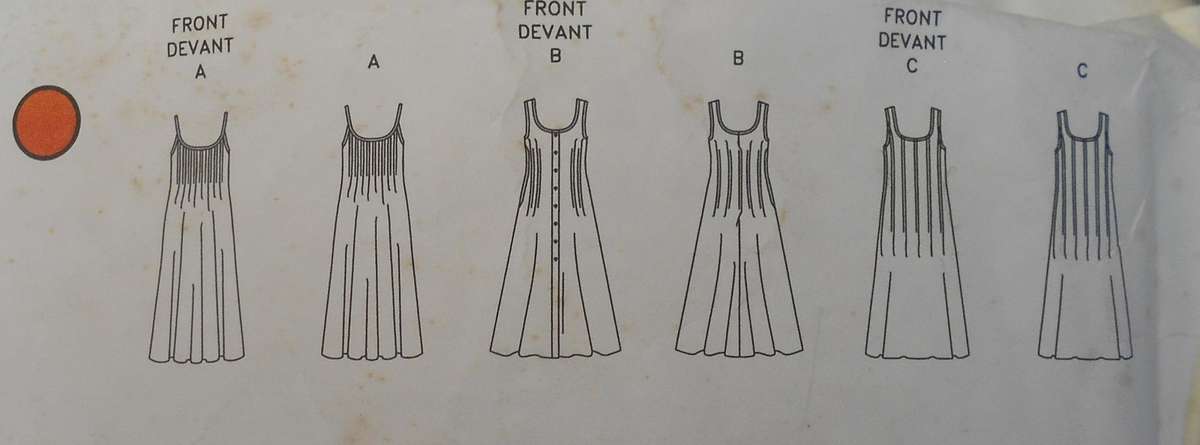 VOGUE 1366 CALVIN KLEIN LOOSE FITTING LINED DRESS SIZE 12 COMPLETE-PART CUT