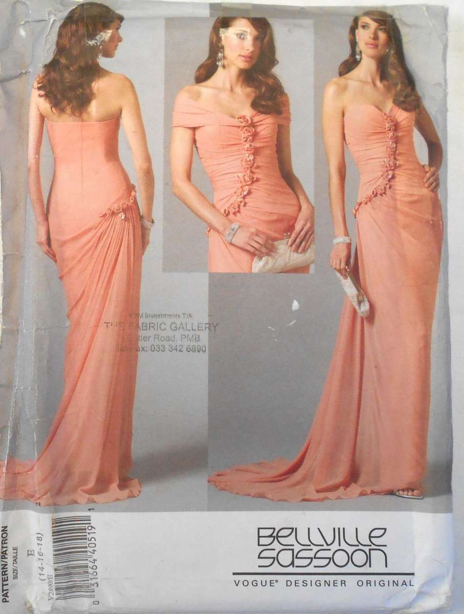 VOGUE V2890 BELLVILLE SASSOON-STUNNING DRESS & DETACHABLE SHRUG SIZE 14-16-18 COMPLETE-UNCUT-F/ F