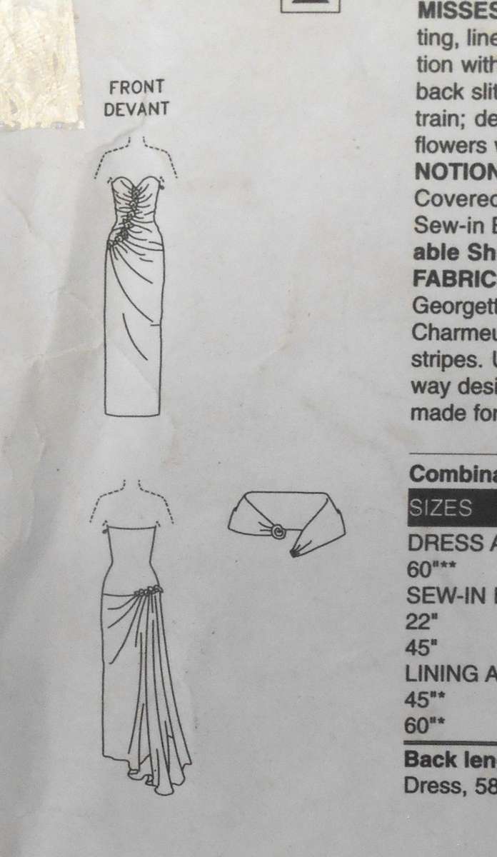 VOGUE V2890 BELLVILLE SASSOON-STUNNING DRESS & DETACHABLE SHRUG SIZE 14-16-18 COMPLETE-UNCUT-F/ F