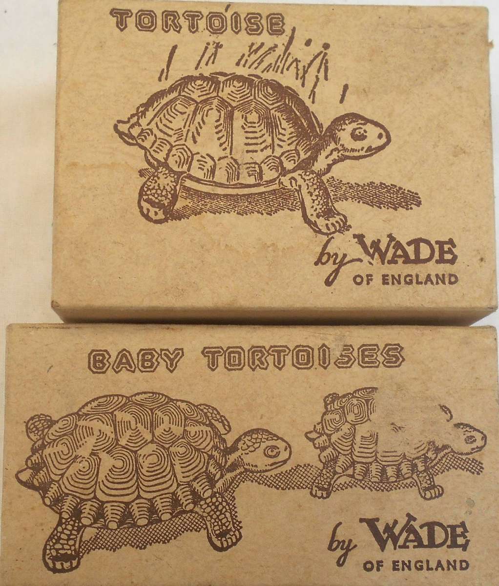 BOXED SETS OF WADE TORTOISES - LIDDED TORTOISE-MUM TORTOISE & BABY plus WHIMSIE TORTOISE