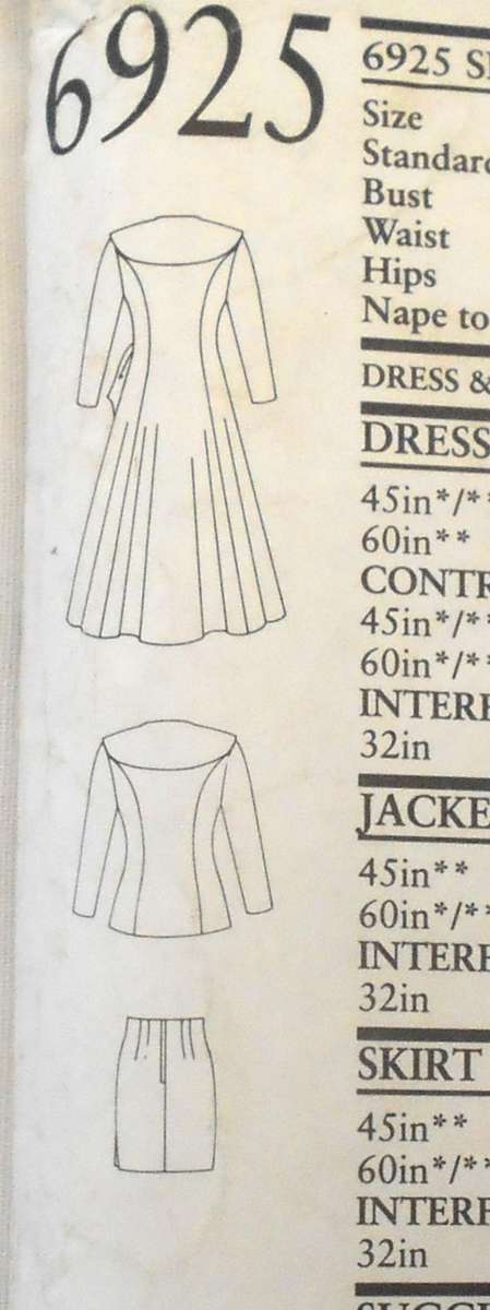 NEW LOOK PATTERNS 6925 FRONT WRAP COLLARED DRESS-TOP & SKIRT SIZE 6-16 COMPLETE-UNCUT-F/FOLDED