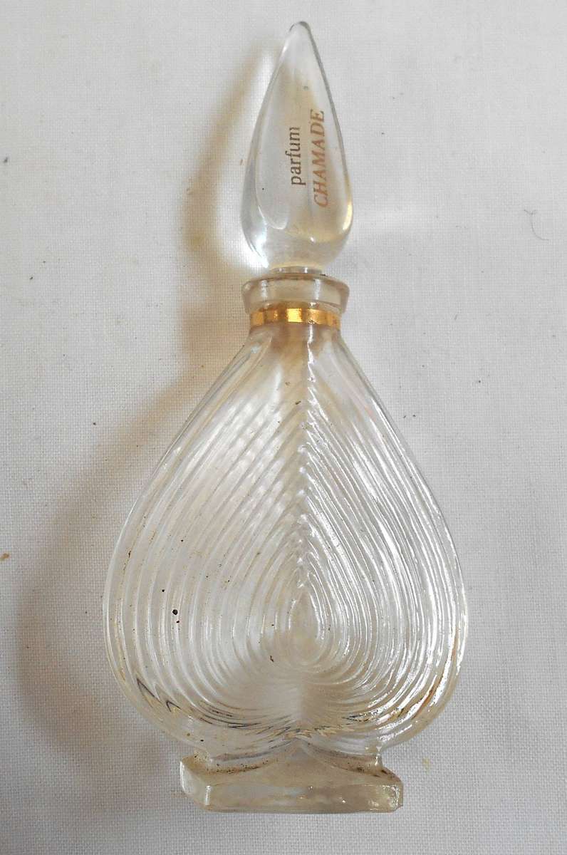 Perfume de Chamade by Guerlain 1969-50 ml big teardrop shape lid and heart shape perfume bottle