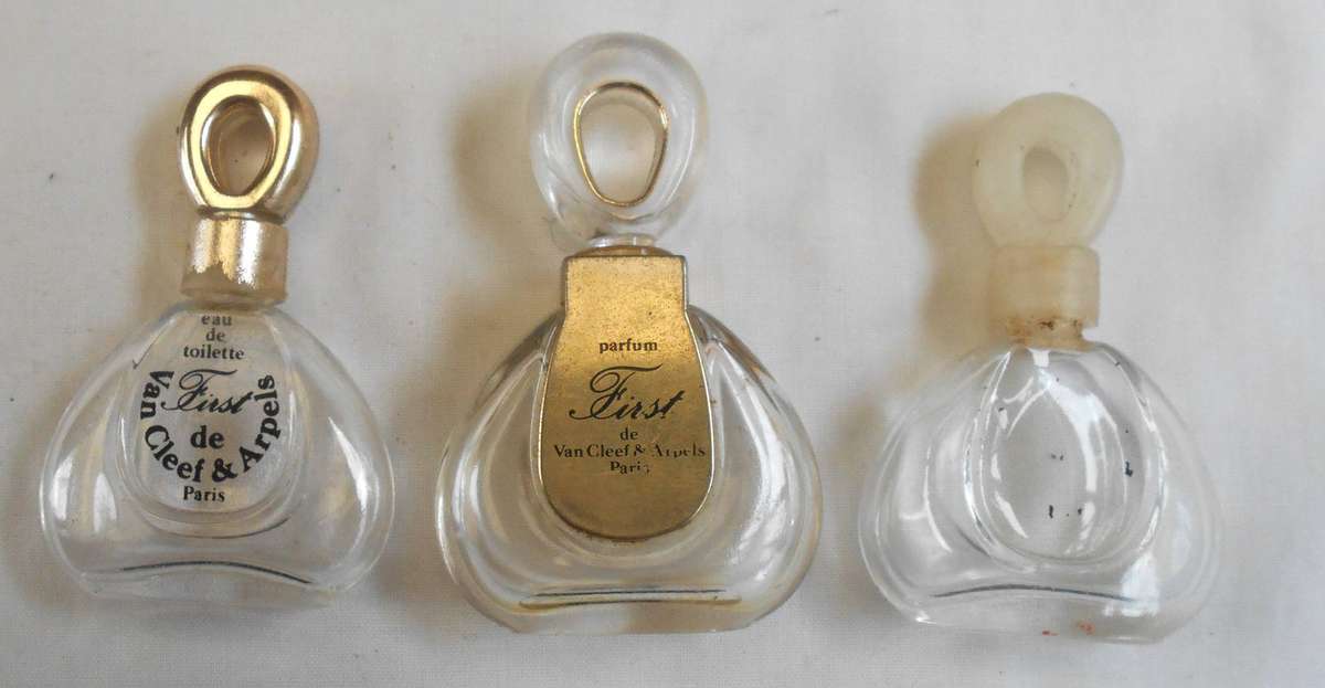 First Parfum by Van Clefs Arpel  & First Eau De Toilette by Van Clefs Arpel three small bottles 7 ml