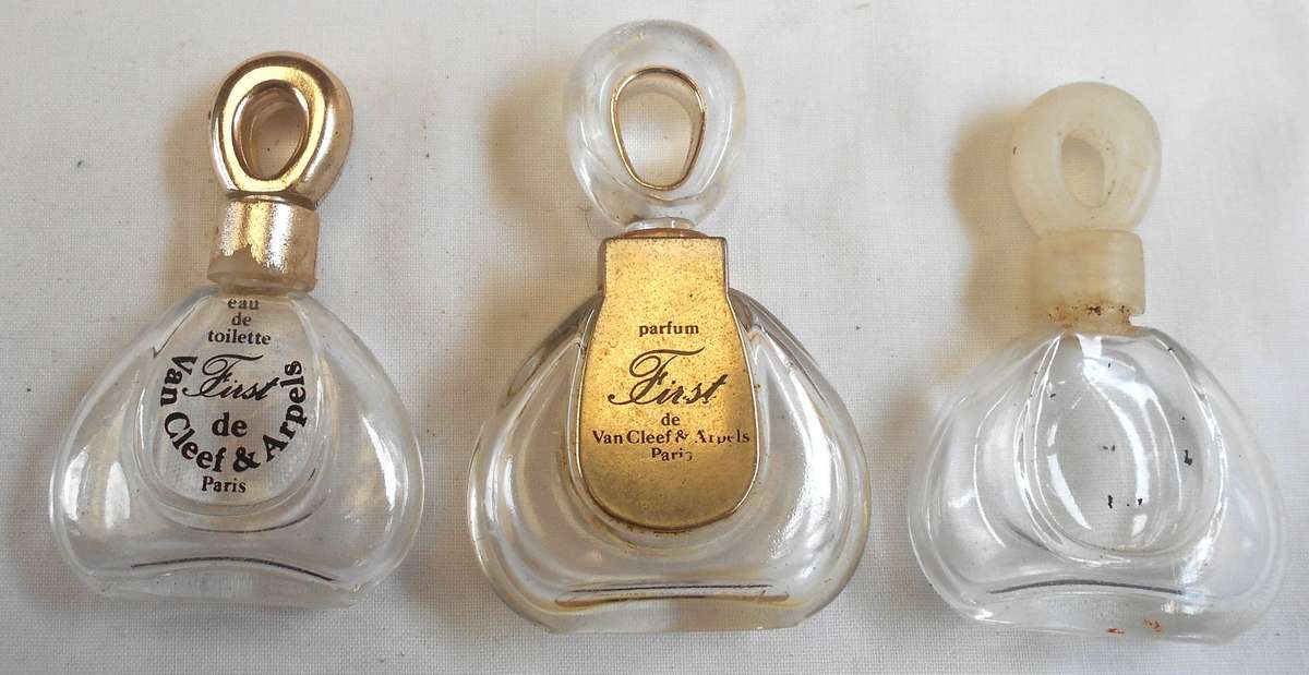 First Parfum by Van Clefs Arpel  & First Eau De Toilette by Van Clefs Arpel three small bottles 7 ml