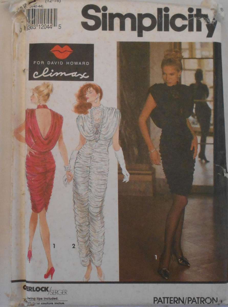 SIMPLICITY 7625 STUNNING PULLOVER DRESS WITH DEEP BACK FOR KNITS SIZE 12-16 -COMPLETE-UNCUT-F/FOLDED
