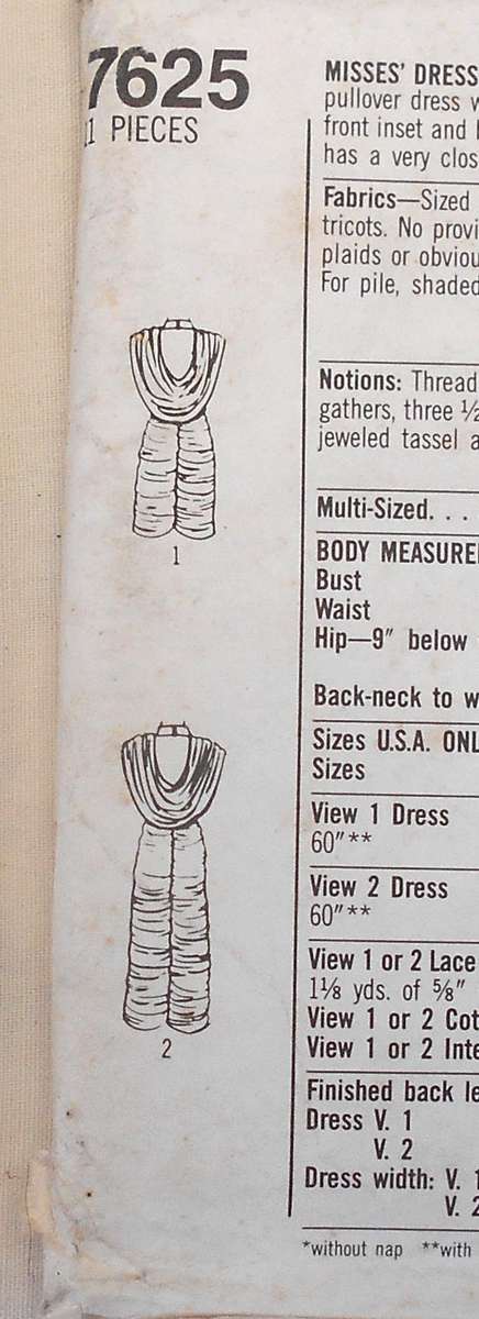 SIMPLICITY 7625 STUNNING PULLOVER DRESS WITH DEEP BACK FOR KNITS SIZE 12-16 -COMPLETE-UNCUT-F/FOLDED