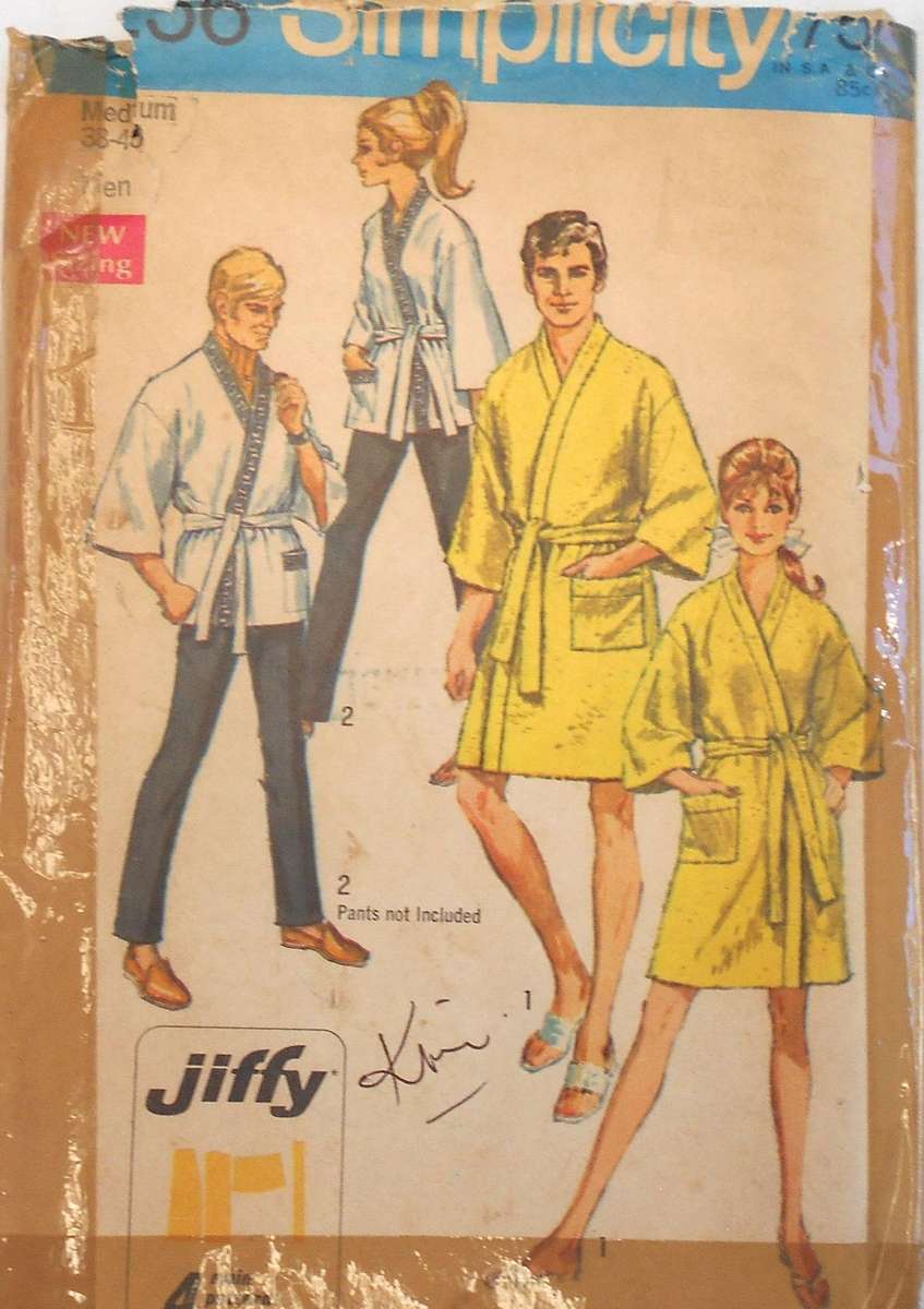 VINTAGE SIMPLICITY 8256 KIMONO IN 2 LENGTHS SIZE MEDIUM 38-40 COMPLETE