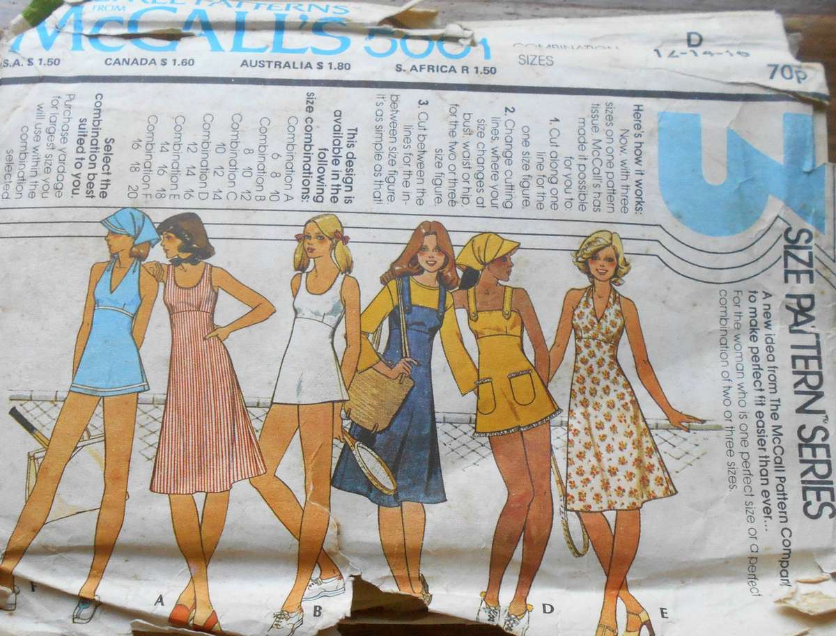 VINTAGE McCalls 5061 DRESS & CAP WITH SCARF SIZE 12-14-16 COMPLETE CUT TO 16