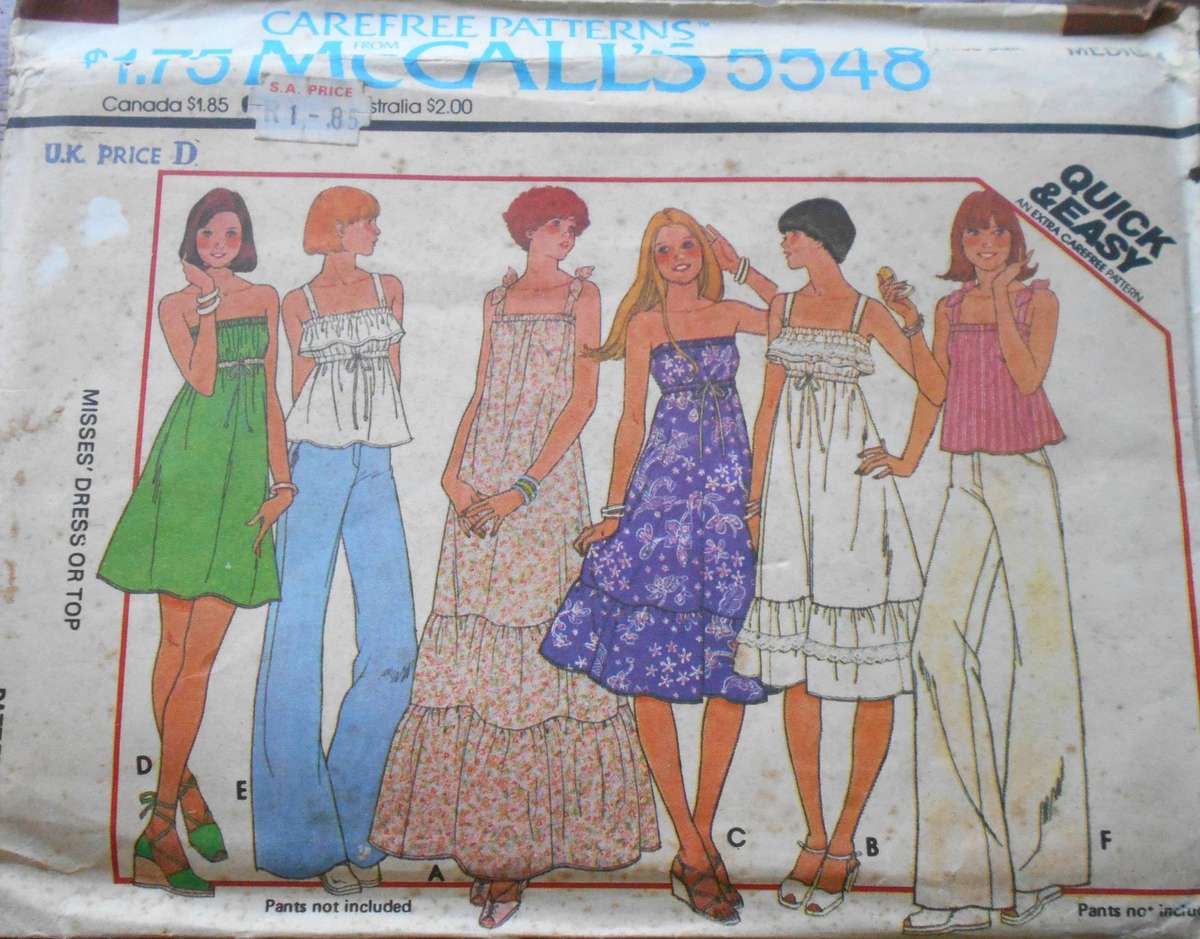 VINTAGE McCalls 5548 DRESS-TOP SIZE MEDIUM 14-16 COMPLETE