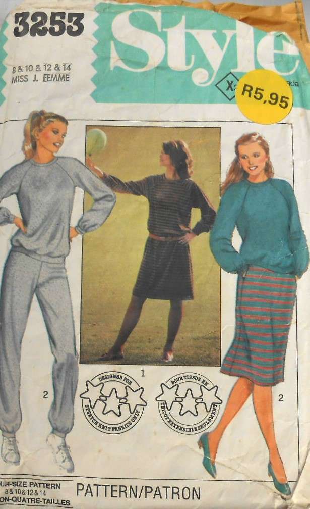 STYLE 3253 LADIES TRACKSUIT DRESS/TOP-PANTS-SKIRT SIZE 8-10-12-14 COMPLETE-CUT TO 14