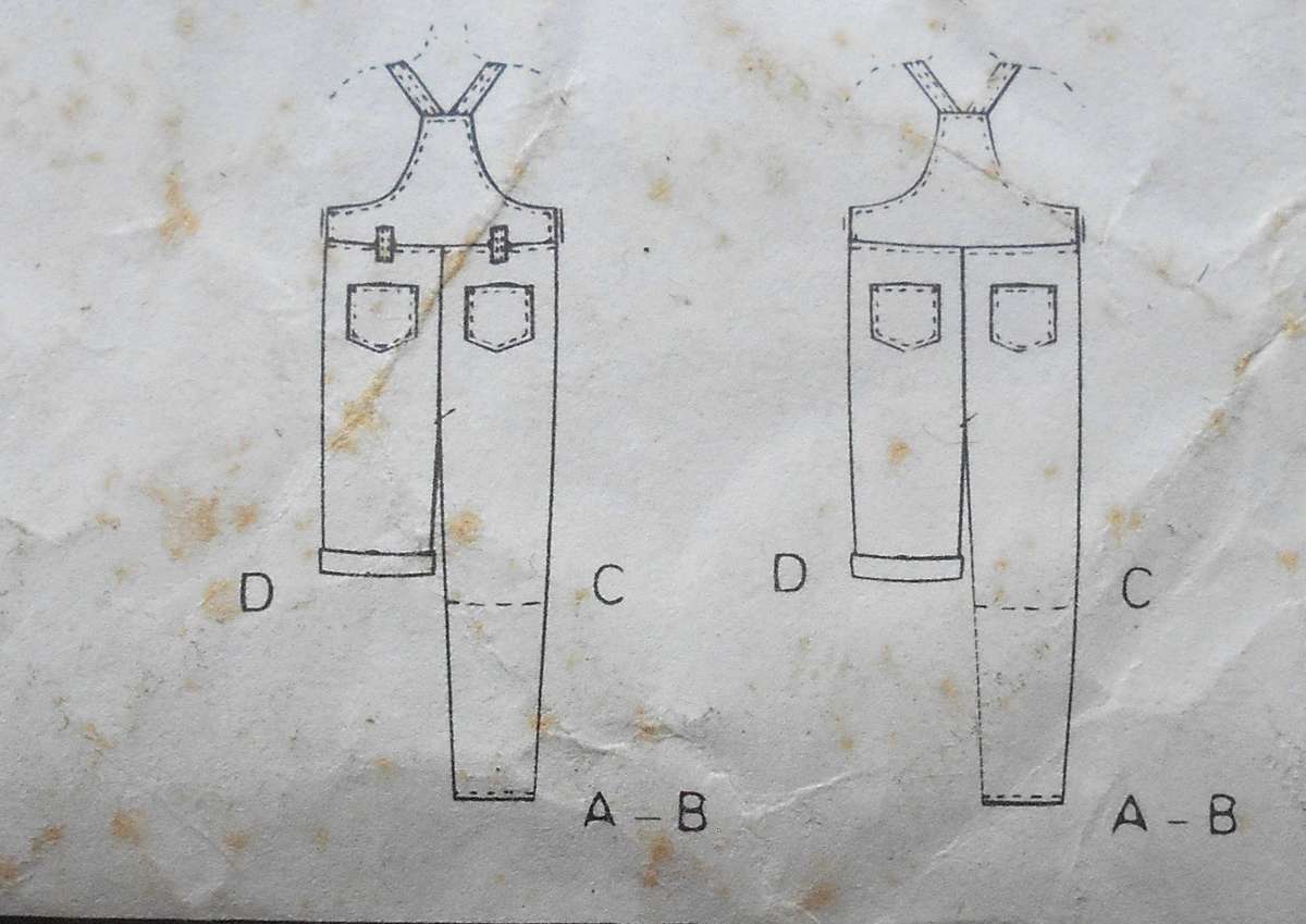 McCalls 6616 KIDS OVERALLS IN 2 LENGTHS SIZE 4-5-6 YEARS COMPLETE-CUT TO 6