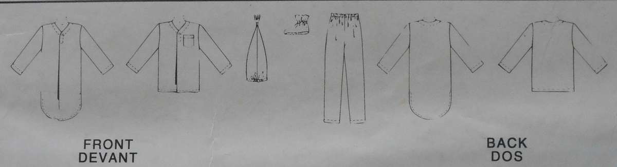 McCalls 6821 KIDS NIGHTSHIRT-PJS & HAT SIZE XS-S (2-4-6-7) YEARS COMPLETE-CUT TO 6-7