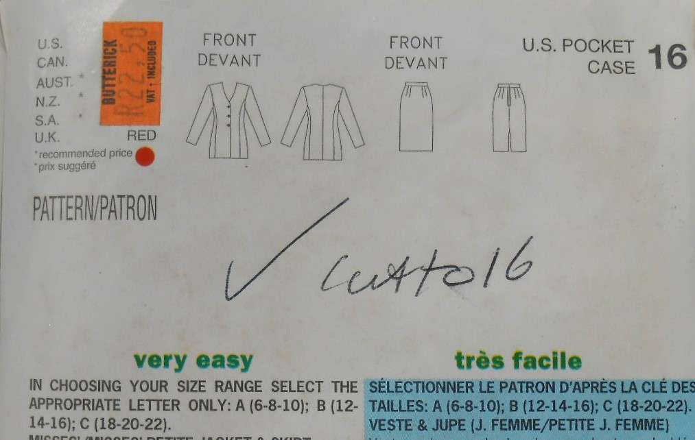 BUTTERICK 5067 A-LINE DRESS SIZE 12-14-16 COMPLETE-CUT TO 16