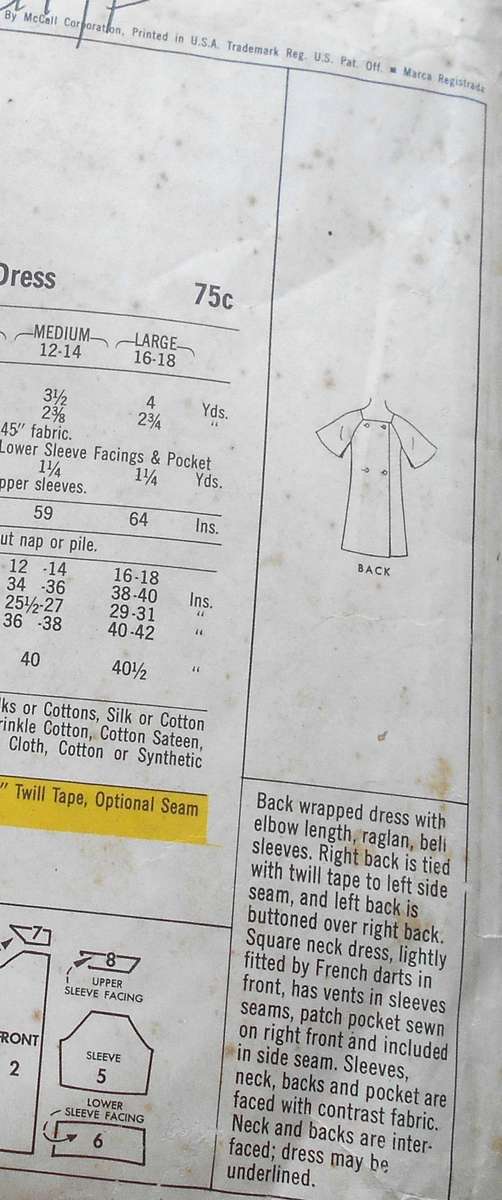 VINTAGE McCalls 9215 DRESS SIZE SMALL 10-12 COMPLETE-UNCUT-F/FOLDED