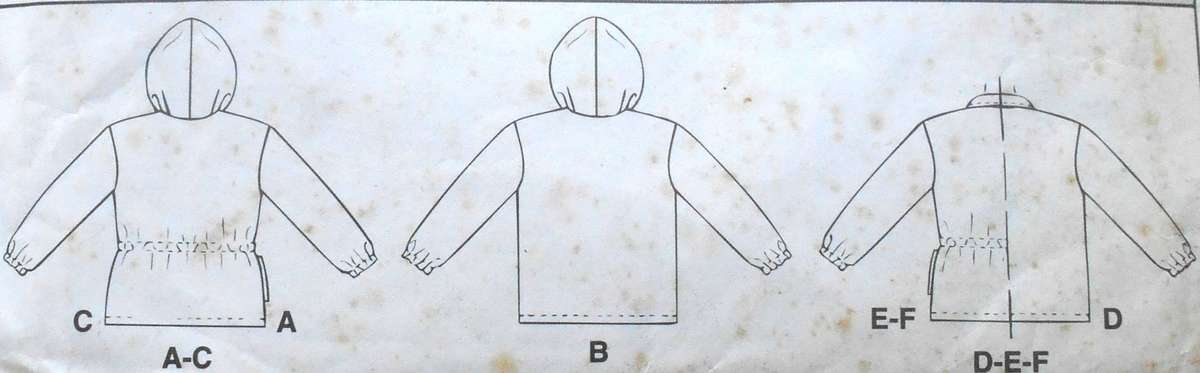 McCalls 9581 SWEATSHIRT & HOODIE SIZE BUST 34 -36 COMPLETE- NO SEWING INSTRUCTIONS